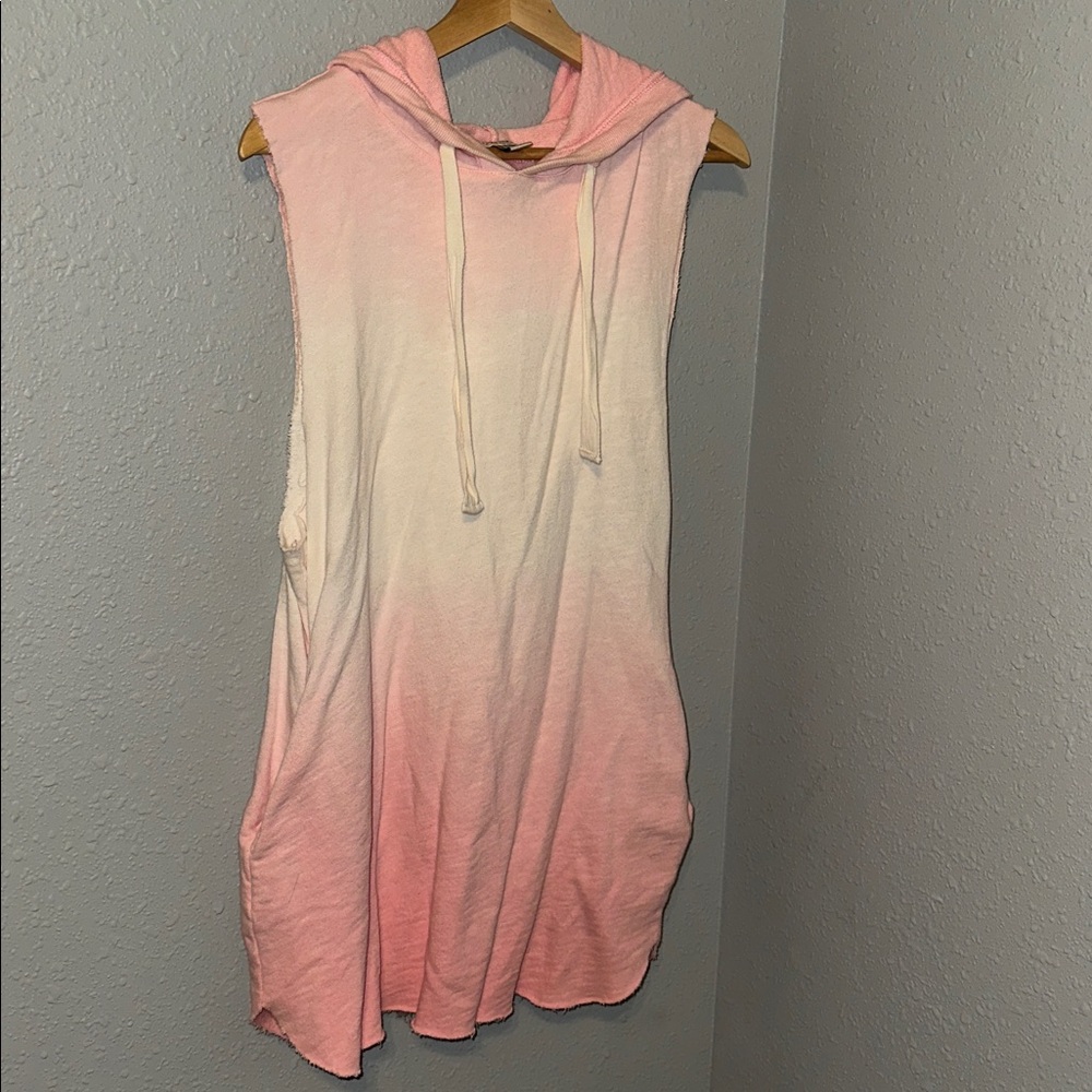 Forever 21 Pink and Cream Hoodie Dress